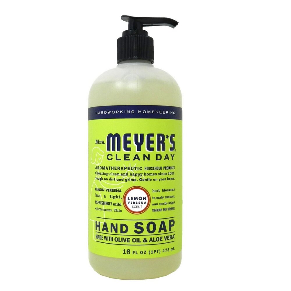 Mrs. Meyer's Clean Day Lemon Verbena Liquid Hand Soap, 16 fl oz Pump Bottle